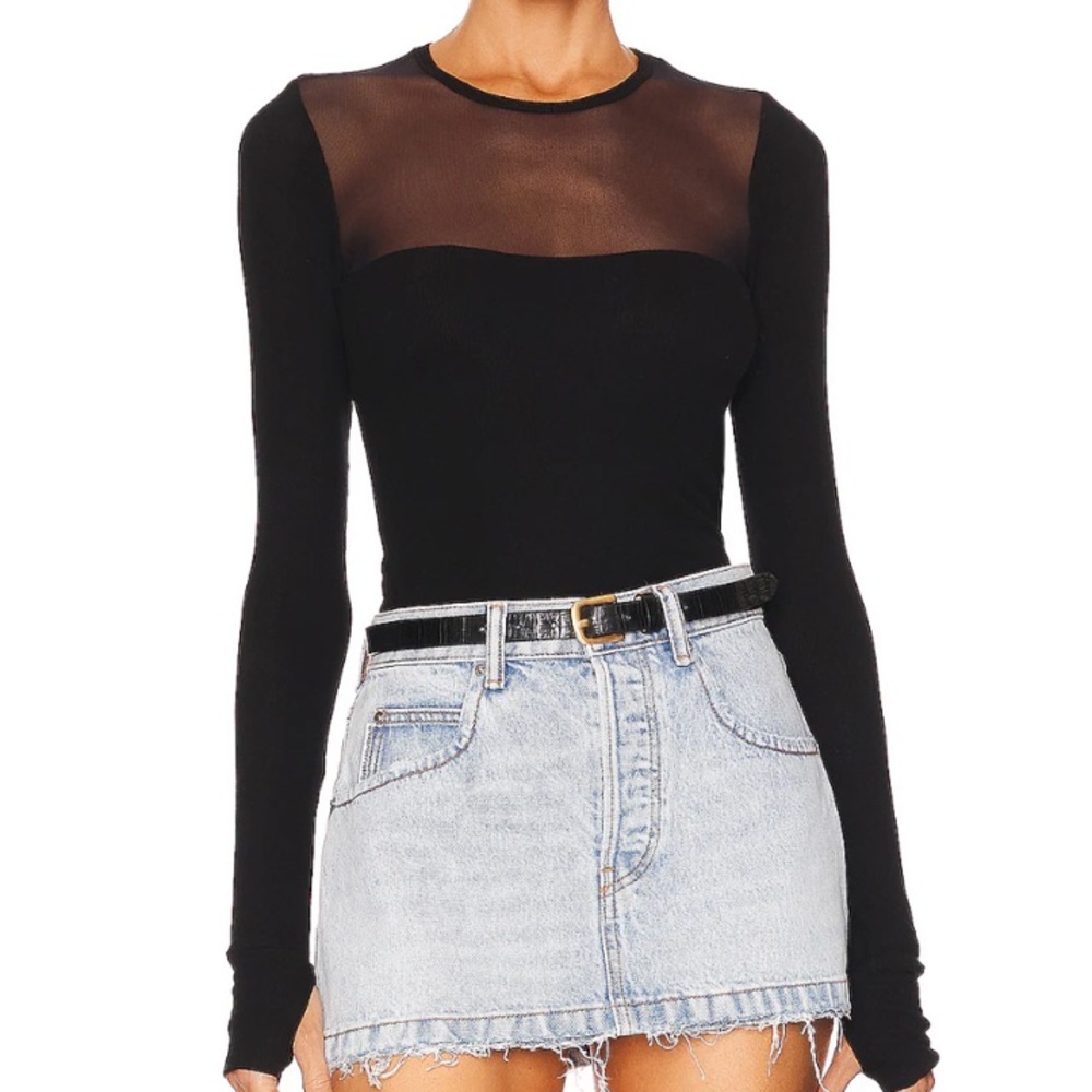 NWT Michael Lauren Black Mesh Top